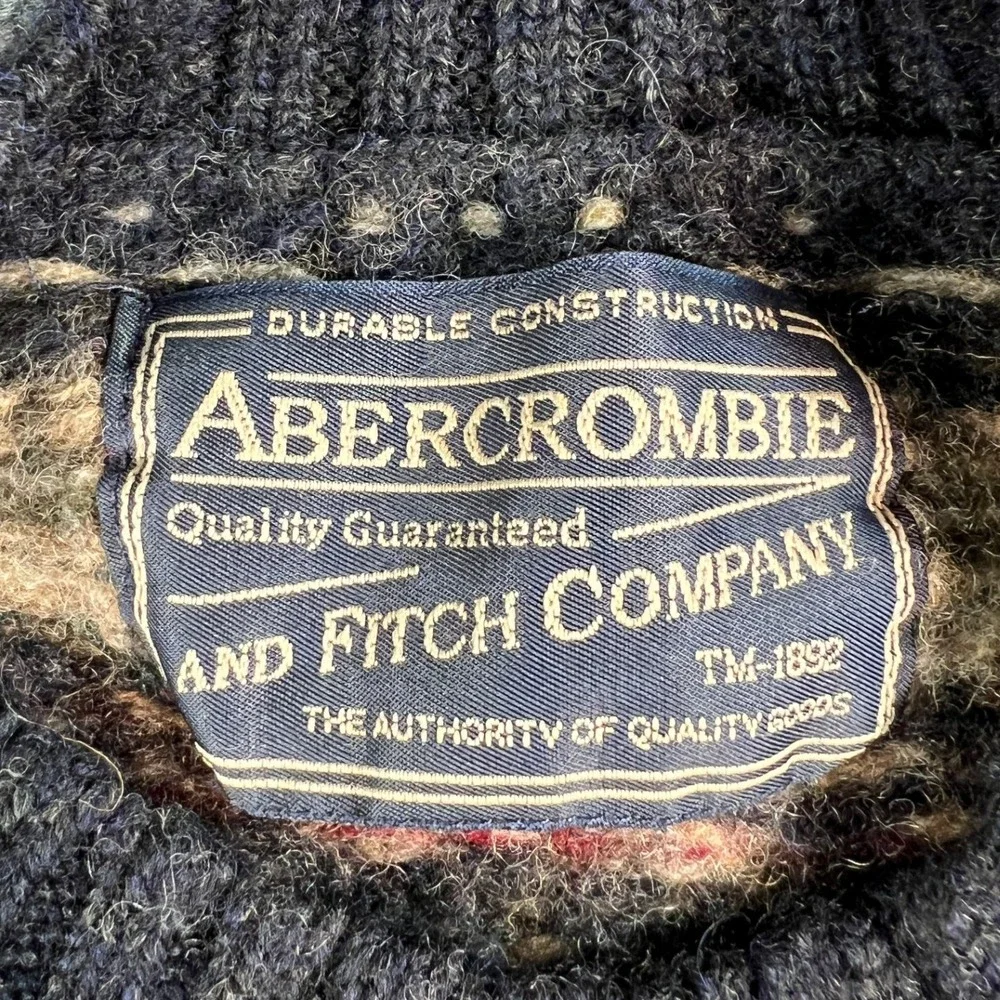 Vintage Abercrombie & Fitch Sweater Mens Large Multi Fair Isle Knit Crewneck